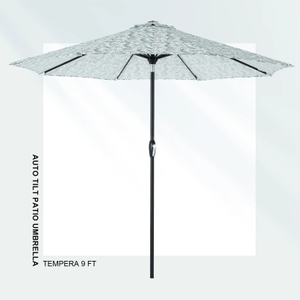 9ft Auto Tilt Outdoor Flora Patio Umbrella Flor