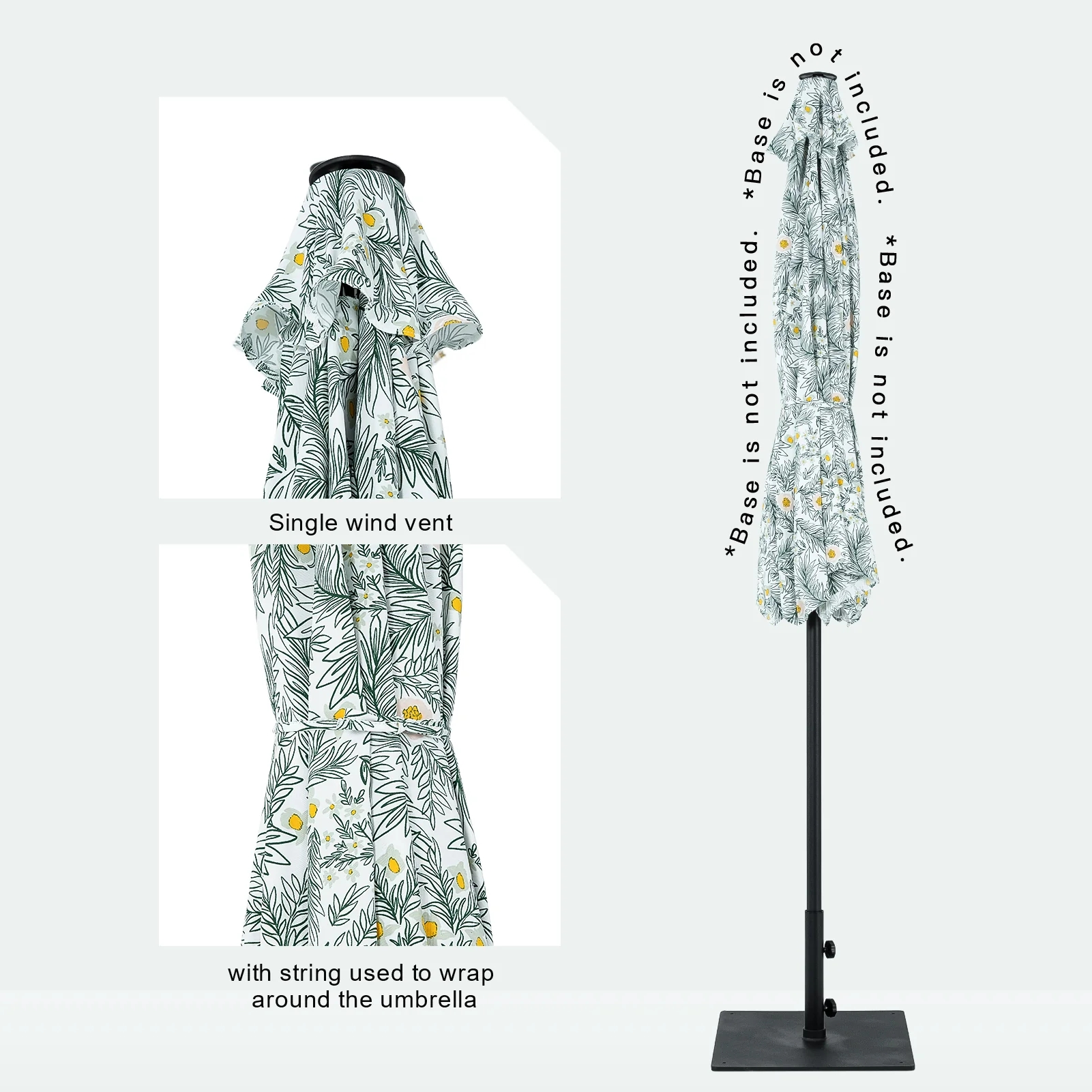 9ft Auto Tilt Outdoor Flora Patio Umbrella Flor