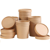 8oz-32oz Kraft Paper Sopa Cup Tiging com tampas