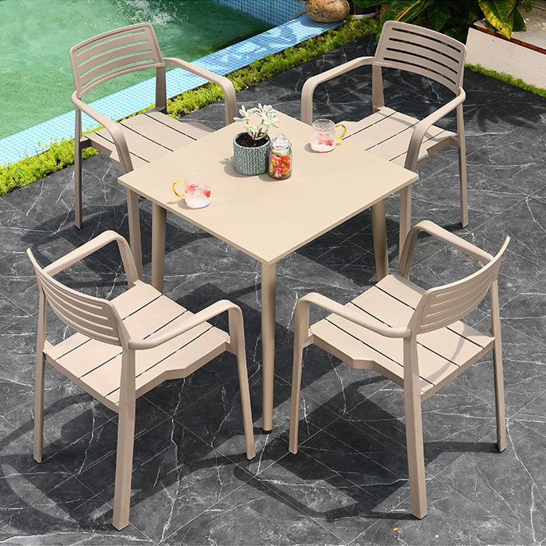 Mesa de jantar e cadeiras de terraço para pátio de lazer