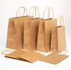 Atacos logotipo personalizado Impresso embalagens recicladas compras bolsa de papel kraft saco de papel com alças planas