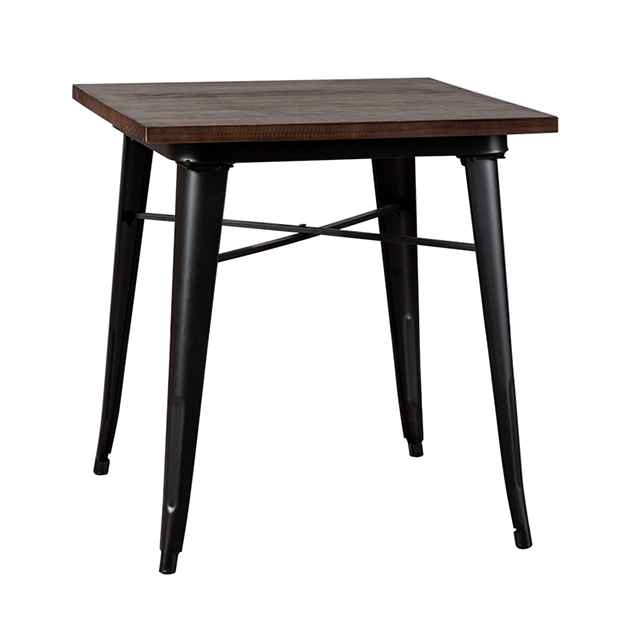 Mesa de jantar de madeira maciça mesa de ferro forjado e combinação de cadeira