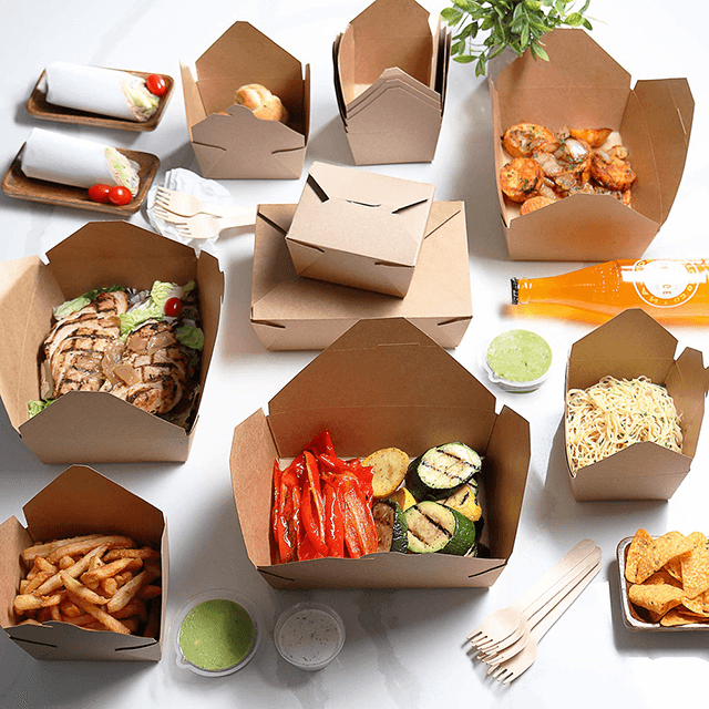 Caixa de embalagem de fast food portátil descartável