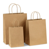 Atacos logotipo personalizado Impresso embalagens recicladas compras bolsa de papel kraft saco de papel com alças planas