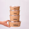 Tire Kraft Paper Salad Bowl com tampa de estimação