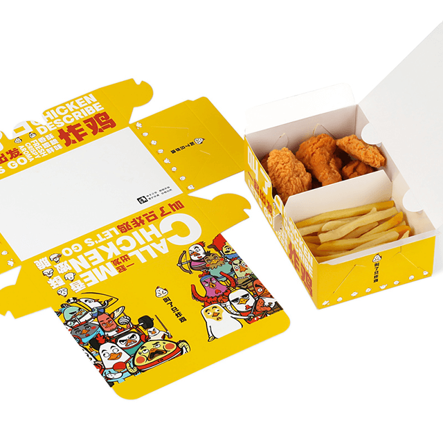 Caixa de papel de frango frito francês