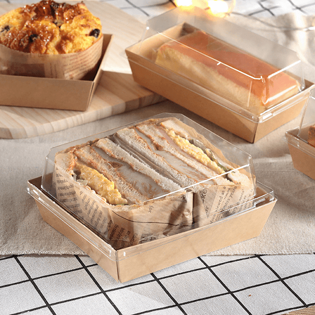 Fast Food Kraft Paper Food Bandey com revestimento de PLA