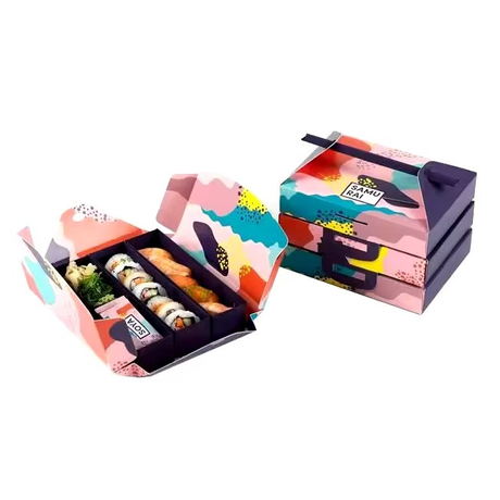 Papelão branco descartável com janela caixa de sushi de sushi para comida para comida para comida