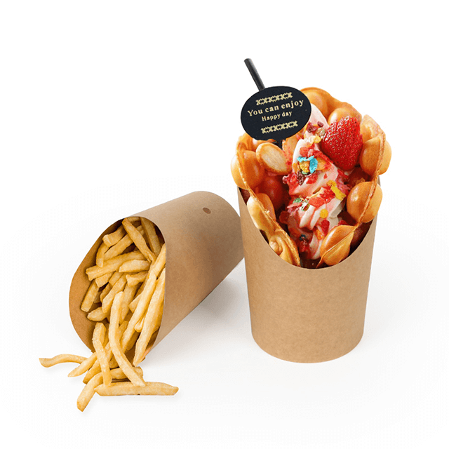 Takeaway Kraft Frie Fries Paper Cups