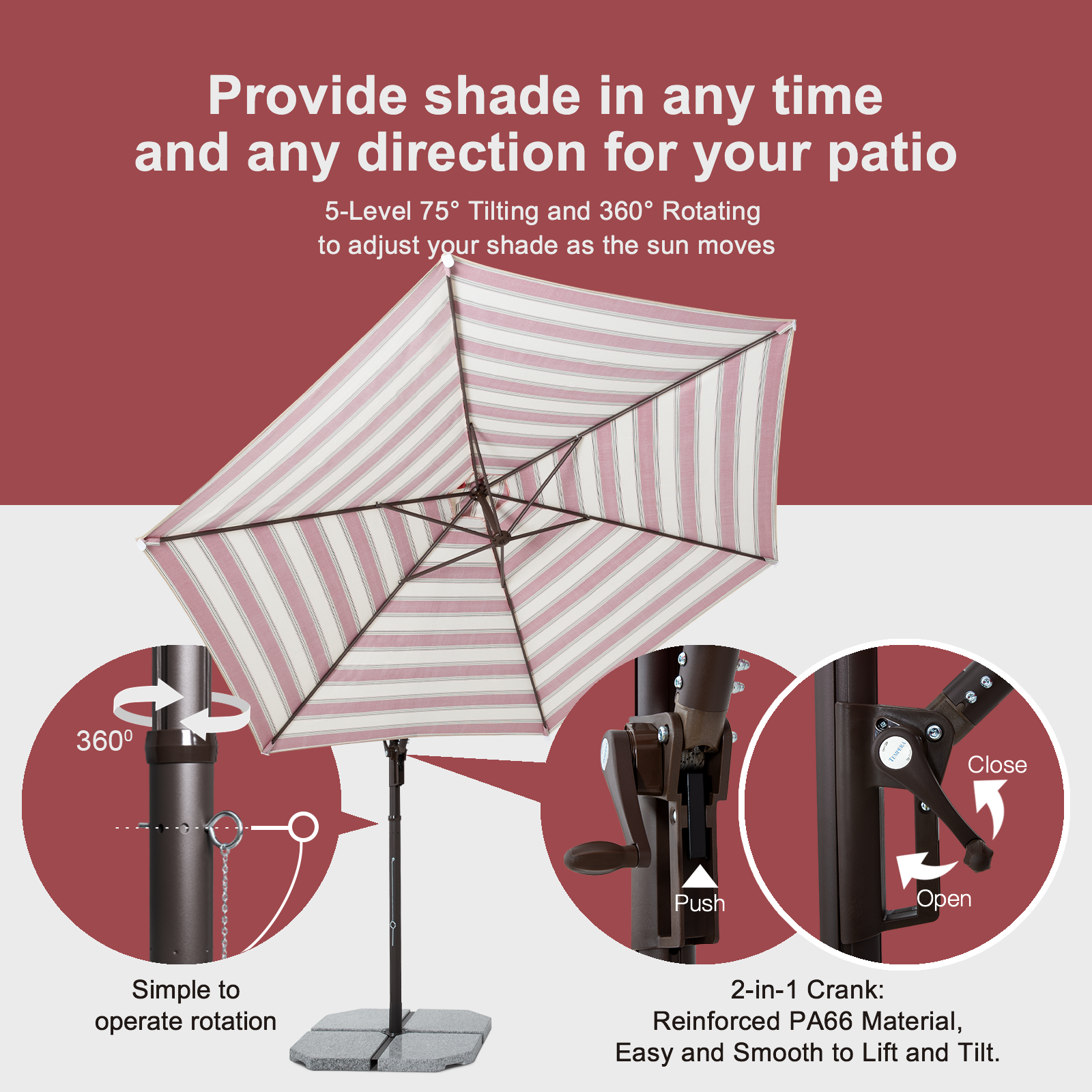10ft ao ar livre premium pátio cantilever guarda -chuva