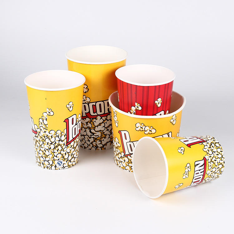 Copas de pipoca pacote de papel com tampa