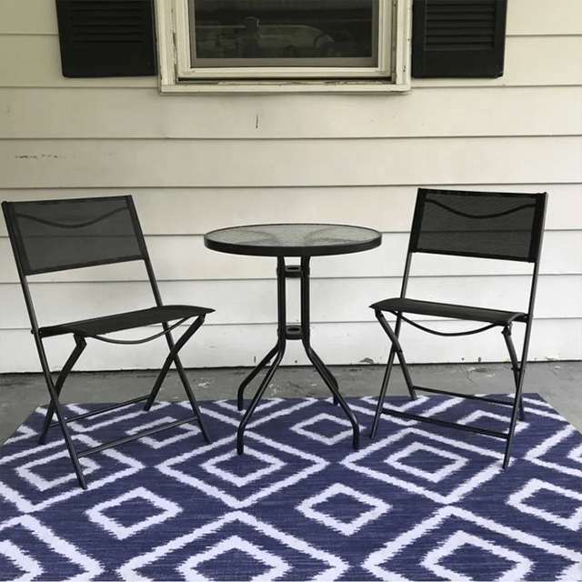 Mesa quadrada de cadeira de aço dobrável mesa e cadeira