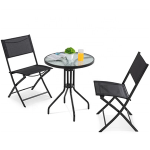 Mesa quadrada de cadeira de aço dobrável mesa e cadeira