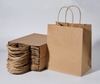 Atacos logotipo personalizado Impresso embalagens recicladas compras bolsa de papel kraft saco de papel com alças planas
